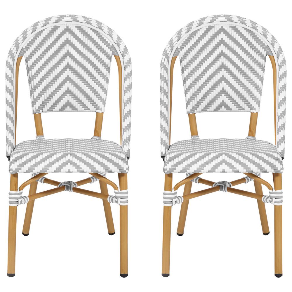 Furniture of America Lam Patio Dining Chair in Gray/White (Set of 2), , large