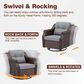 Sunwell Garden 3-Piece Patio Swivel Glider Set with 19.7" Side Table in Gray, , large