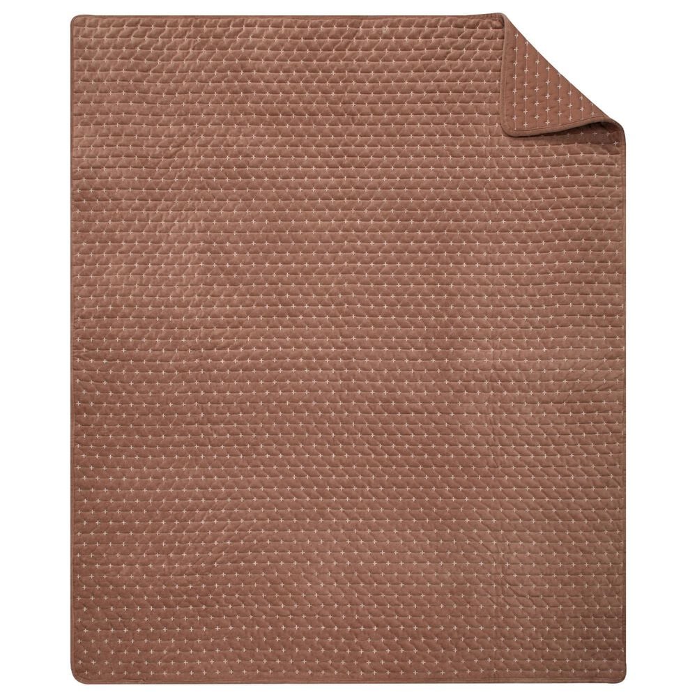 Levtex Velvet Stitch 50" x 60" Quilted Throw in Rust, , large