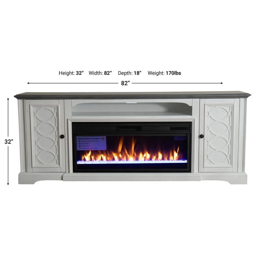 Ironleaf Montgomery 82" Fireplace TV Stand in Dark Walnut, , large