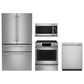 Cafe 4pc Kitchen Package with Refrigerator, Range, Microwave, and Dishwasher in Stainless Steel, , large