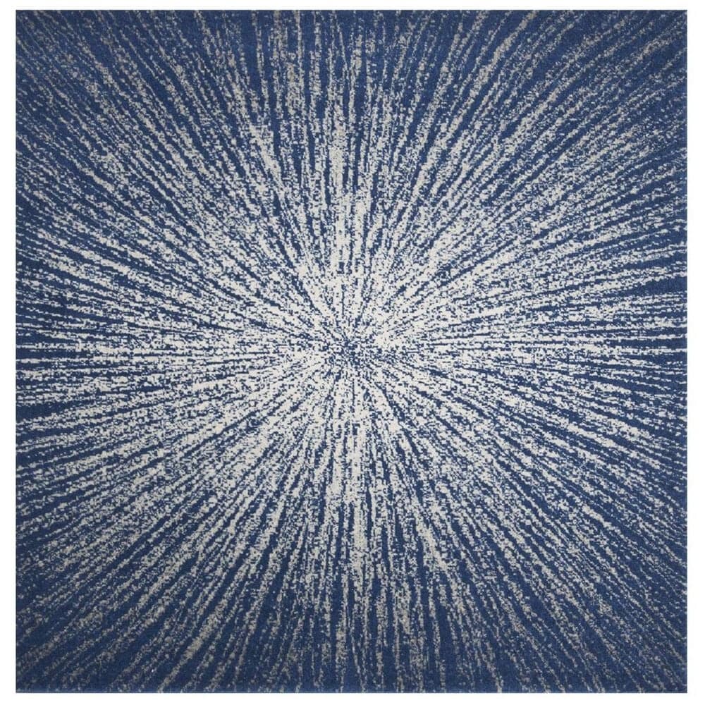 Safavieh Evoke EVK228N 5"1" Square Navy and Ivory Area Rug, , large