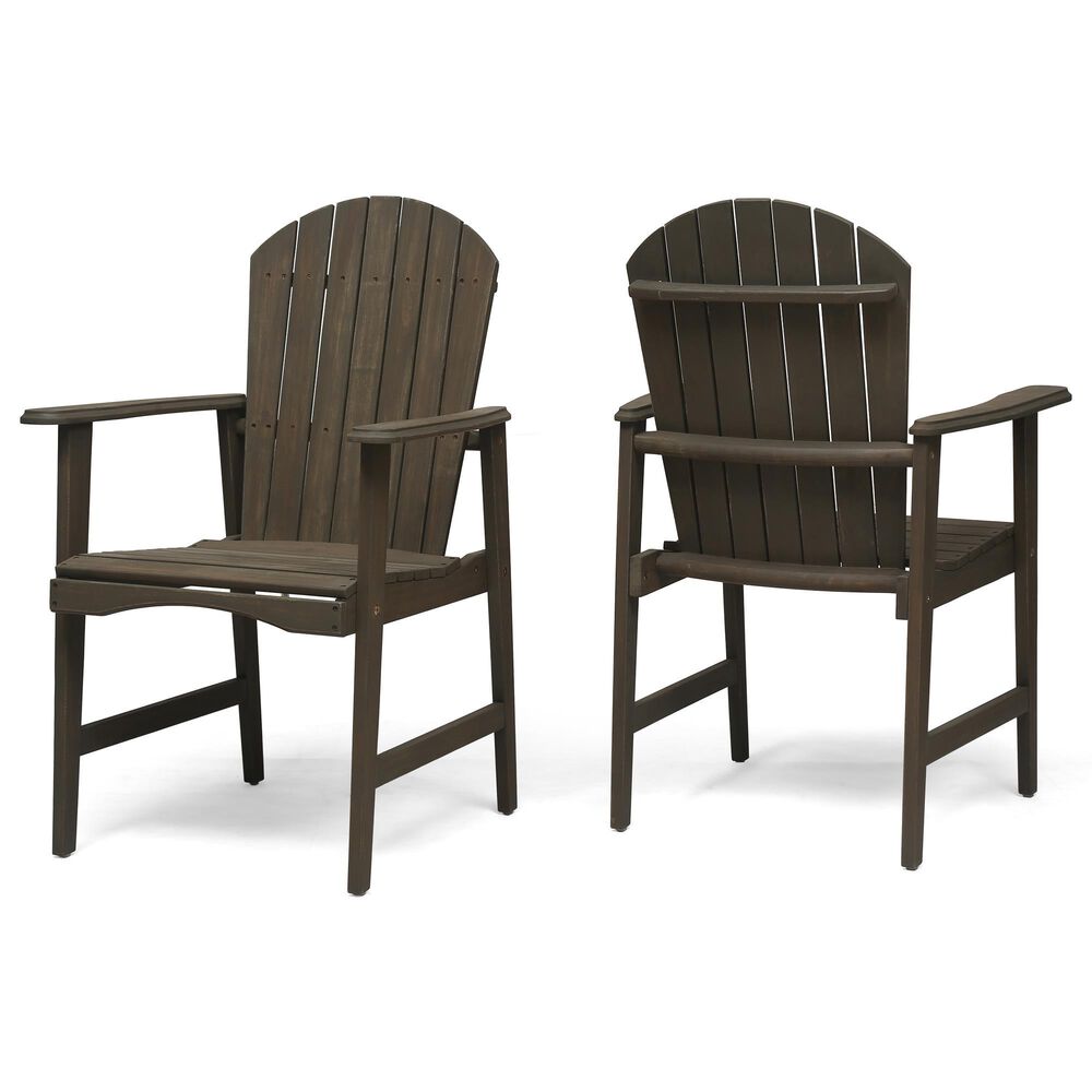 Hearth and Haven Outdoor Adirondack Dining Chair in Grey (Set of 2), , large