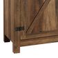 Walker Edison 58" Barn Door Fireplace Console in Rustic Oak, , large