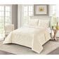 Duke Imports Virah Bella Micromink 3-Piece Full/Queen Quilt Set in Striped Ivory Weave, , large