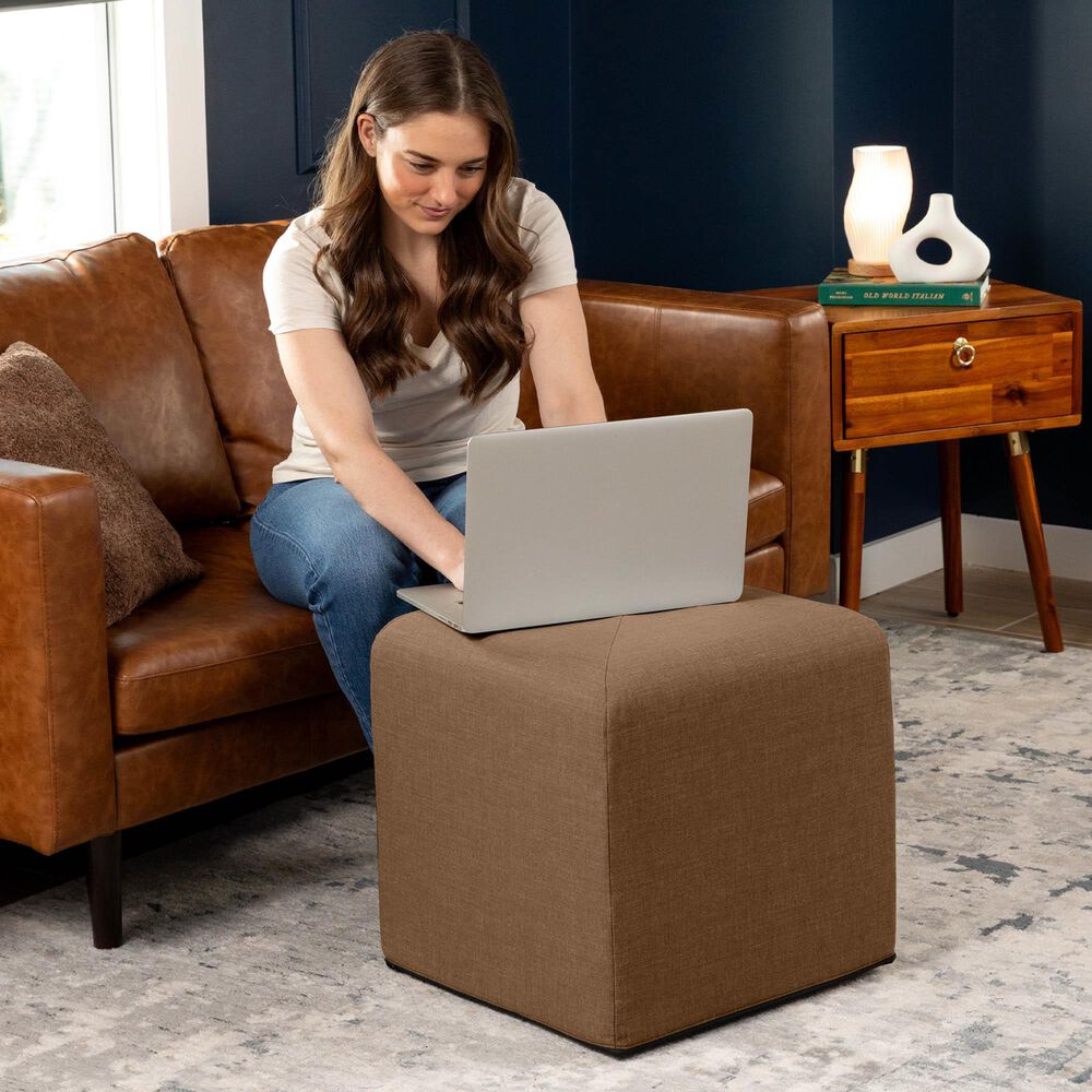 Jaxx Monroe Small Ottoman in Earth Brown, , large