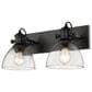Golden Lighting Hines 2-Light Semi-Flush with Clear Glass in Matte Black, , large