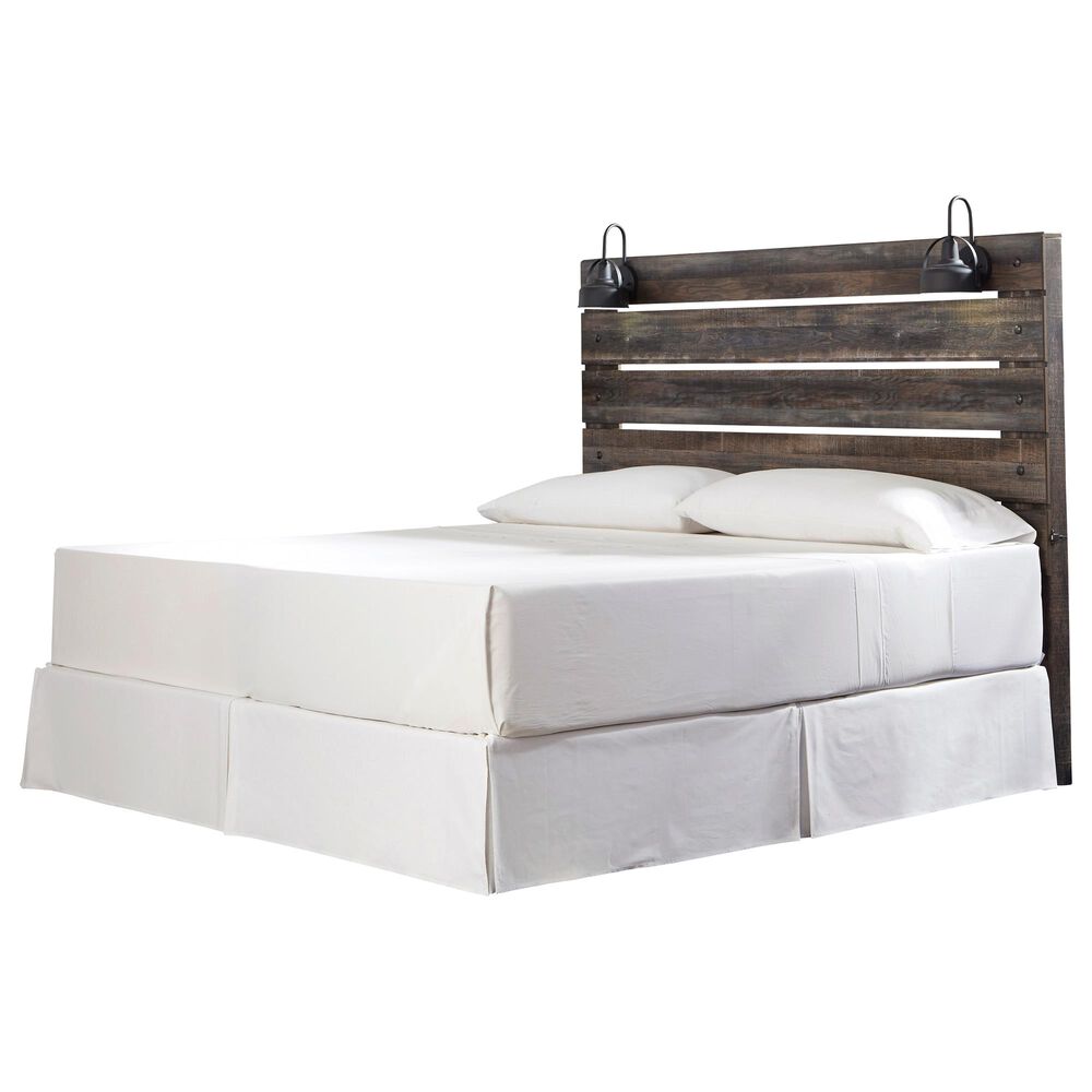 Signature Design by Ashley Drystan King Panel Headboard in Rustic Brown, , large
