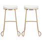 Zuo Modern Bree Barstool in White and Gold (Set of 2), , large
