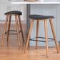 Lumisource Saddle Counter Stool with Black Cushion in Walnut and Black (Set of 2), , large