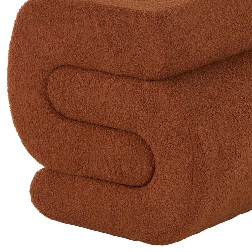 Maple and Jade 20" Boucle Accent Ottoman in Copper, , large