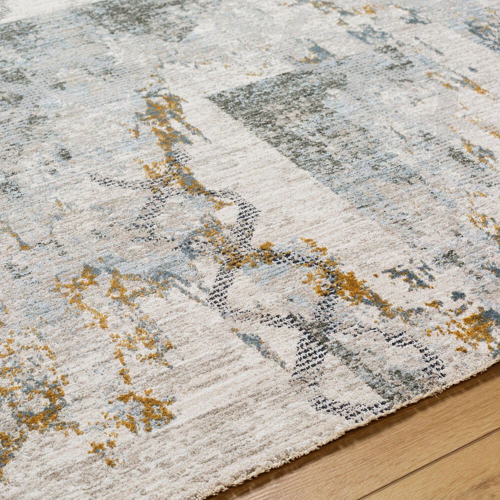 Surya Dresden Taupe, Off-White, Dusty Sage, Deep Teal, Light Gray, Mustard and Ink Blue 2'7" x 7'3" Runner, , large