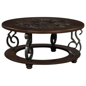 Ashley Frallyn Cocktail Table in Dark Brown and Dark Pewter, , large