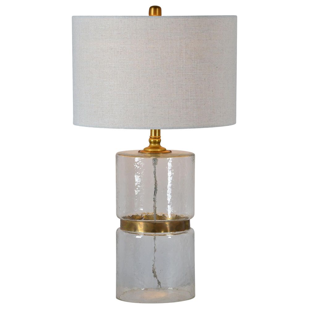 Southern Lighting Oscar Table Lamp in Clear Glass and Brass, , large