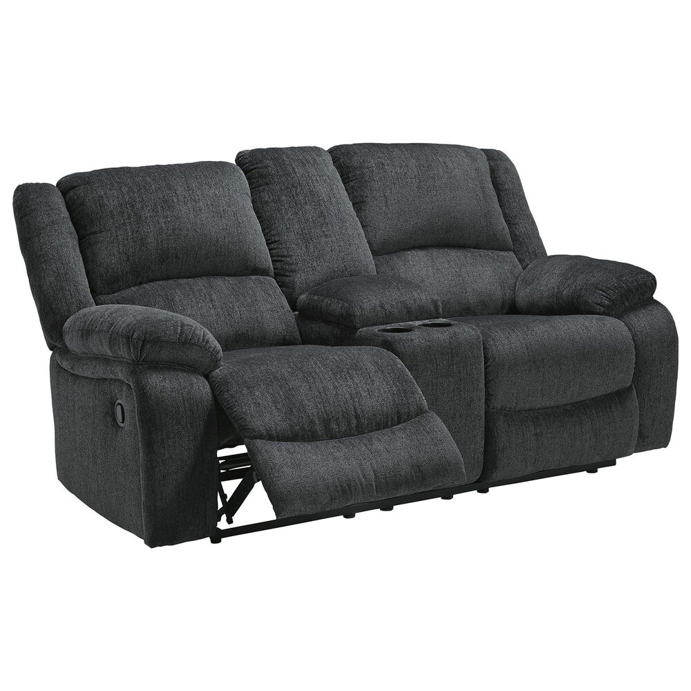 Ashley Draycoll Manual Reclining Sofa and Loveseat Set in Slate, , large