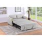 HOMLUX 55.5" Stationary Teddy Dual-Pull Sleeper Loveseat with Side Pockets in Beige Velvet, , large
