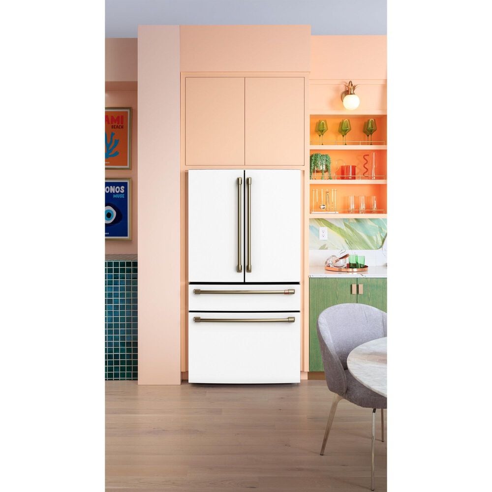 Cafe 23.2 Cu. Ft. Smart Counter-Depth French Door Refrigerator in Matte White, , large