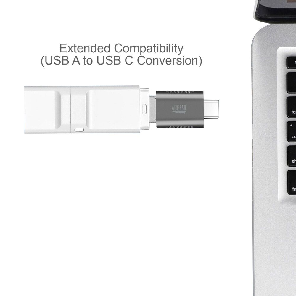 Adesso USB-A to USB-C Adapter in Silver, , large
