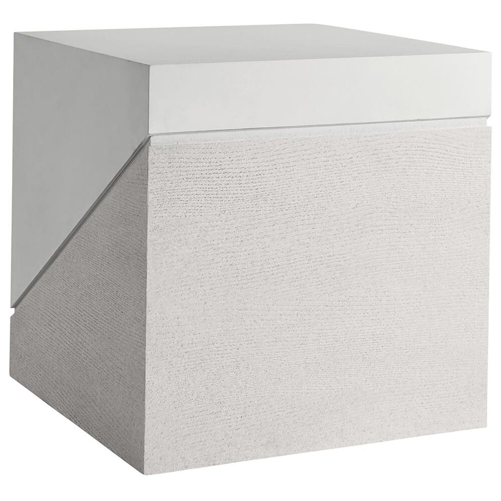 Bernhardt Ellison Square Side Table in Sandblasted White and Adobe, , large