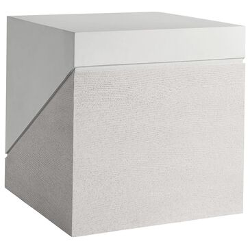 Bernhardt Ellison Square Side Table in Sandblasted White and Adobe, , large