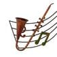 Maple and Jade 22" x 34" Musical Notes Wall Decor in Weathered Brown, Distressed Bronze, Green and Gold, , large