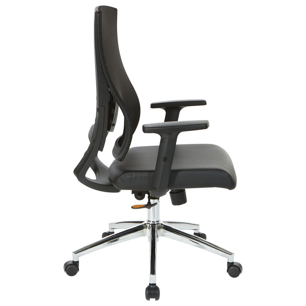OSP Home Office Chair with Black Cushion with Chrome Finish, , large