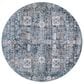 Surya Cardiff CDF-2309 Blue, Deep Teal, Medium Gray, Light Gray, Camel and Charcoal 6"7" Round Area Rug, , large