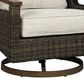 Ashley Paradise Trail Swivel Lounge Chair in Medium Brown (Set of 2), , large