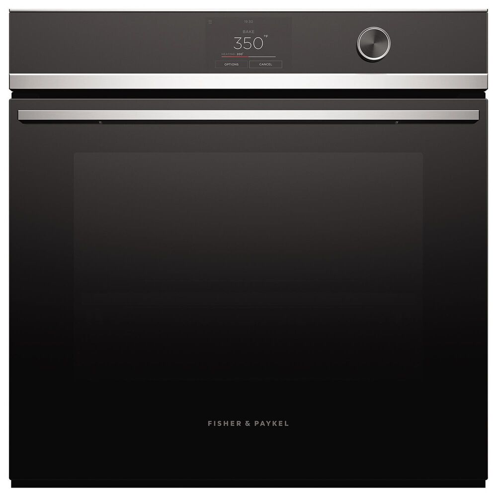 Fisher & Paykel Series 9 24" Contemporary Single Electric Wall Oven with 16 Functions in Stainless Steel and Black, , large