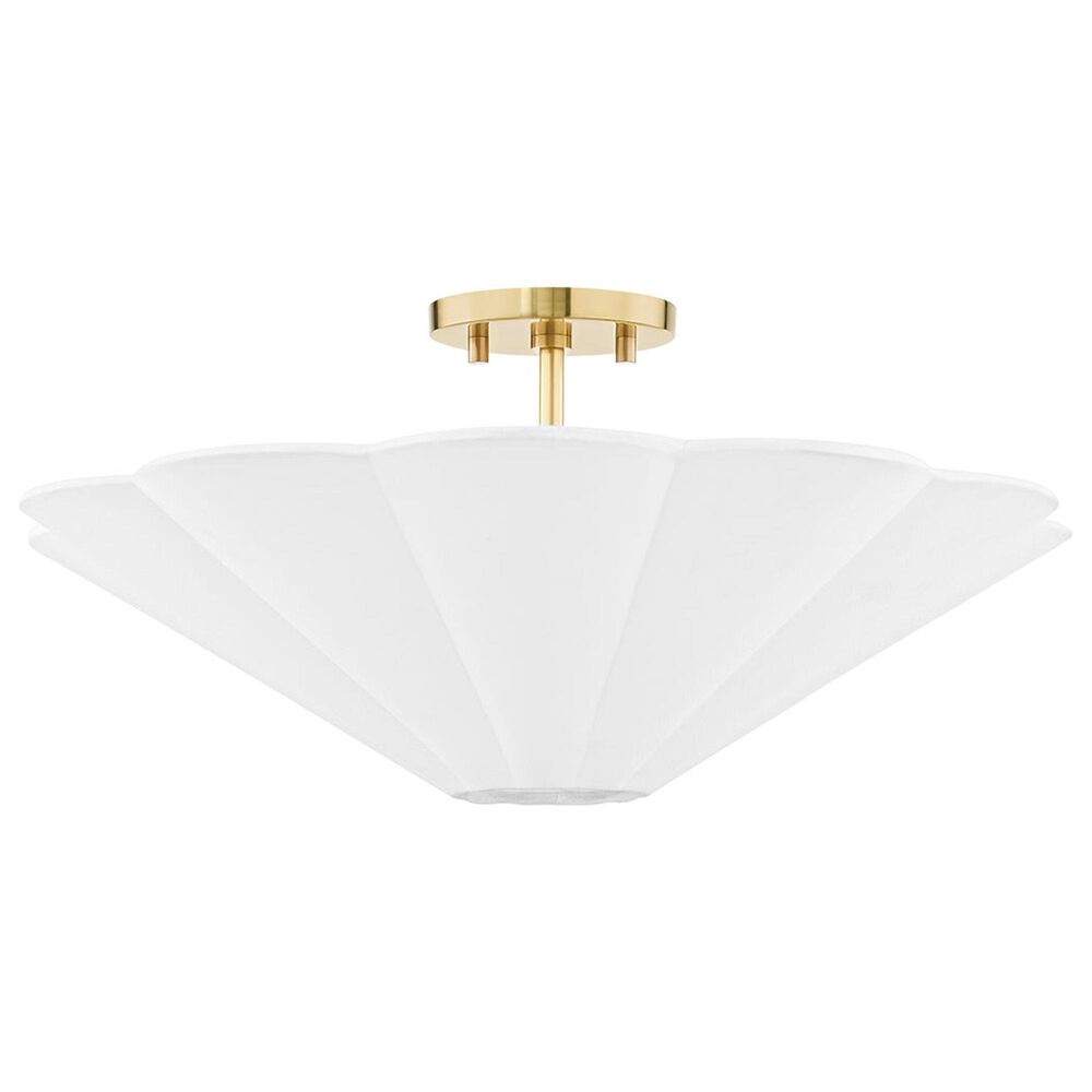 Mitzi Lighting Alana 3-Light Semi-Flush in Aged Brass, , large