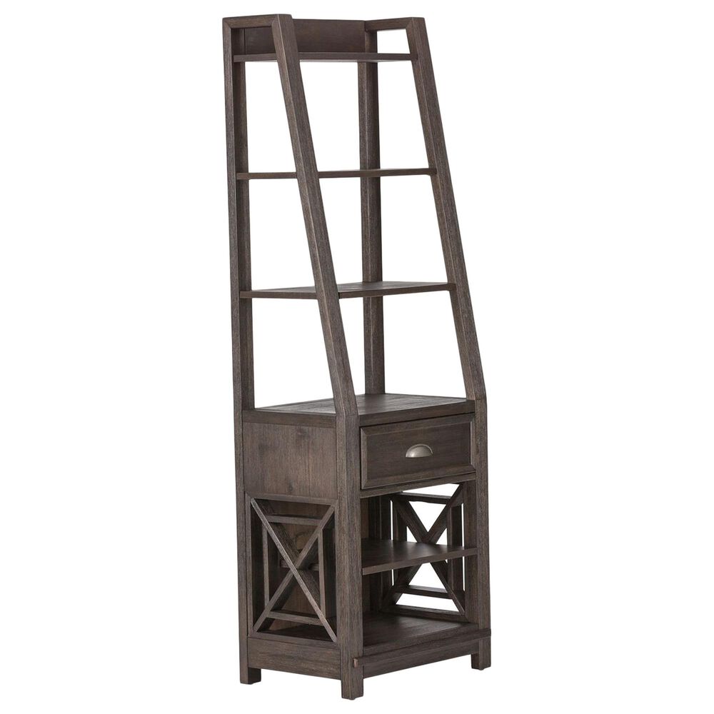 Belle Furnishings Heatherbrook Leaning Bookcase Pier in Charcoal and Ash, , large