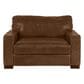 Softline Leather Chair and a Half and Ottoman in Splendor Chestnut, , large