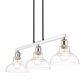 Golden Lighting Carver 3-Light Linear Pendant in Chrome, , large