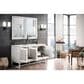 James Martin Vanities Athens 60" Double Bathroom Vanity in Glossy White with 3 cm Ethereal Noctis Quartz Top and Rectangular Sinks, , large
