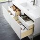 James Martin Vanities Mantova 47.3" Single Vanity in Glossy White and Champagne Brass with 3 cm Glossy White Composite Stone Top and Rectangular Sink, , large