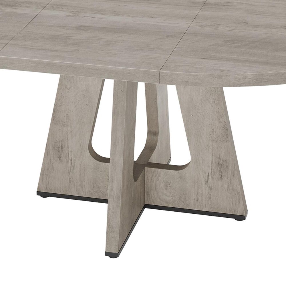 GARVEE 47" Oval Dining Table with Leaf in Gray - Table Only, , large