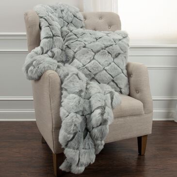 Rizzy Home Diamond 50" x 60" Throw in Gray, , large