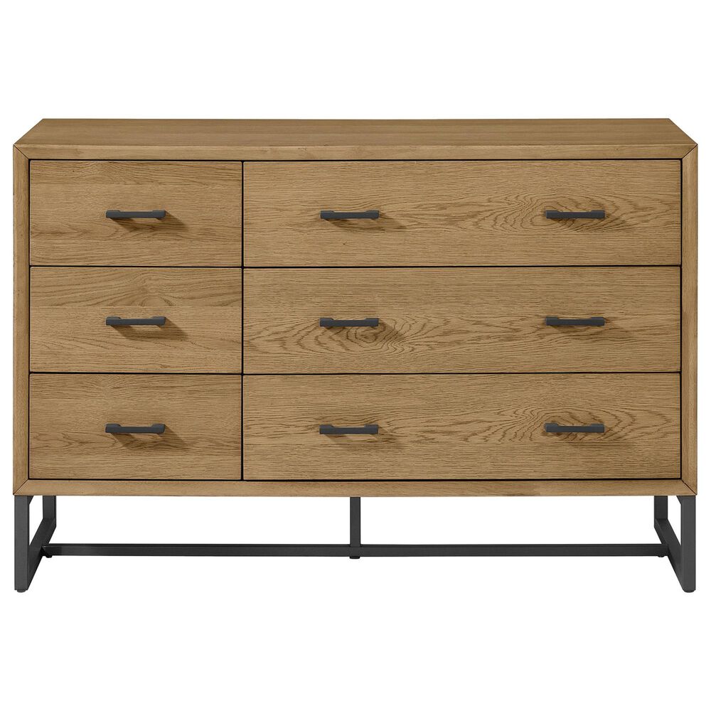 Eastern Shore Newport 6-Drawer Dresser in Natural Oak and Matte Black, , large
