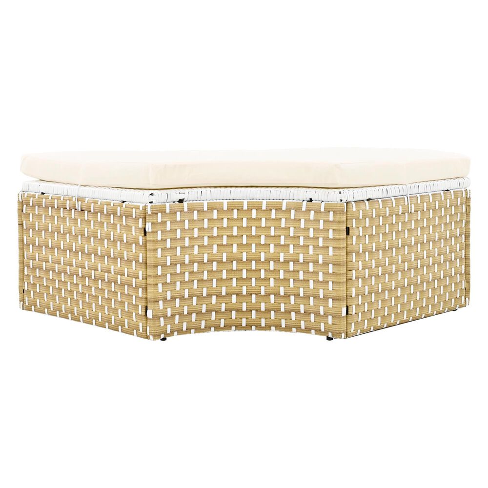 HOMLUX Patio Furniture Round Outdoor Sectional Sofa Set in Beige, , large