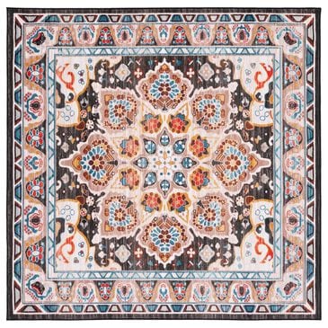 Safavieh Riviera 6"7" Square Beige and Charcoal Area Rug, , large
