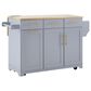 HOMLUX 59" Kitchen Island with 2 Pull Out Cabinet Organizers in Grey, , large
