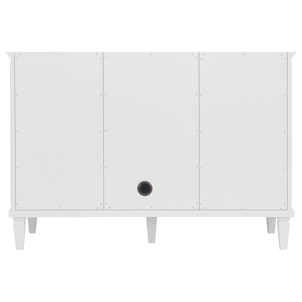 James Martin Vanities Lorelai 48" Single Bathroom Vanity in Bright White with 3 cm Eternal Jasmine Pearl Silestone Top, Rectangular Sink and FreePower Wireless Charger, , large