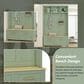 HOMLUX 6-Hook Hall Tree with 2-Drawer in Green, , large