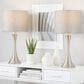 LumiSource Lenuxe 24" Metal Table Lamp with Grey Linen Shade in Brushed Nickel (Set of 2), , large