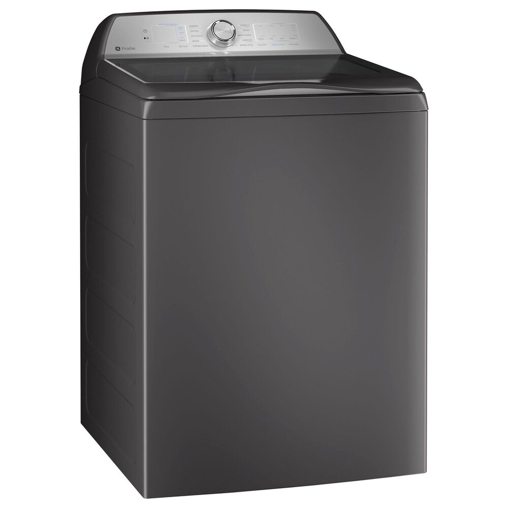 GE Profile 5 Cu. Ft. Top Load Impeller Washer and 7.4 Cu. Ft. Electric Dryer Laundry Pair in Diamond Gray, , large