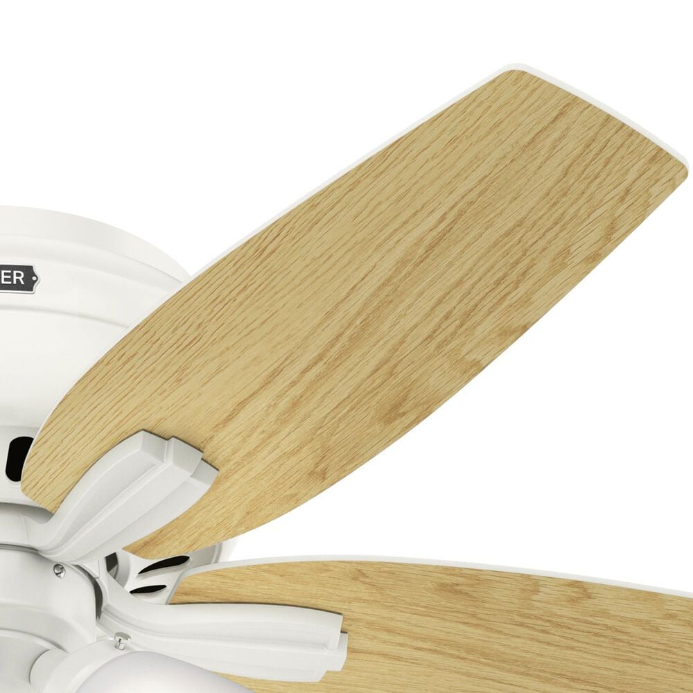 Hunter Newsome Low Profile 42&quot; Ceiling Fan with Clear Frosted Lights in Fresh White, , large