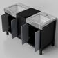 Lexora Home Zilara 55" Double Bathroom Vanity in Black and Grey with 11 cm Castle Grey Marble Top and Rectangular Sinks, , large