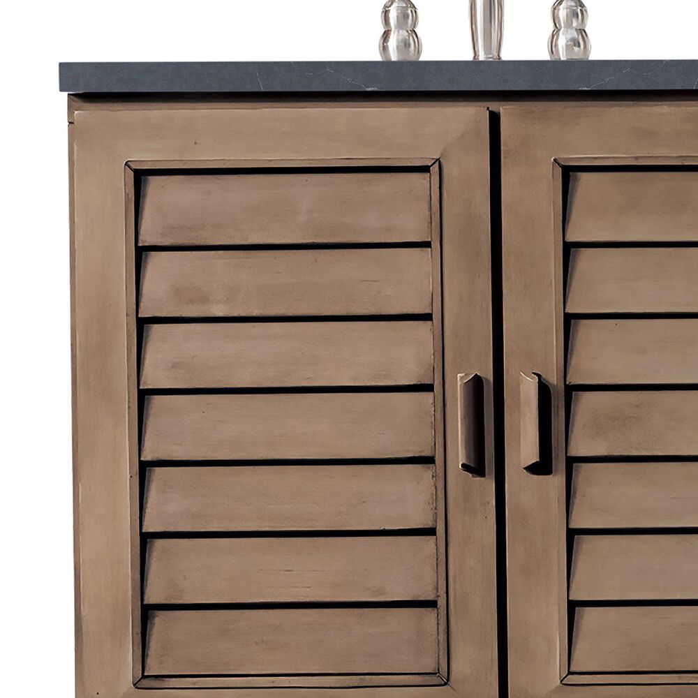 James Martin Vanities Portland 36&quot; Single Bathroom Vanity in Whitewashed Walnut with 3 cm White Zeus Quartz Top and Rectangular Sink, , large