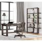 Ashley Breckington 3-Piece Desk with Bookcase and Chair Set in Dark Brown, , large
