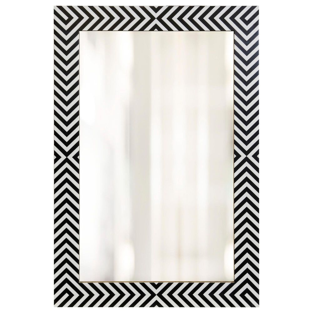 Flair Industries Rectangular Wall Mirror in Black and White, , large